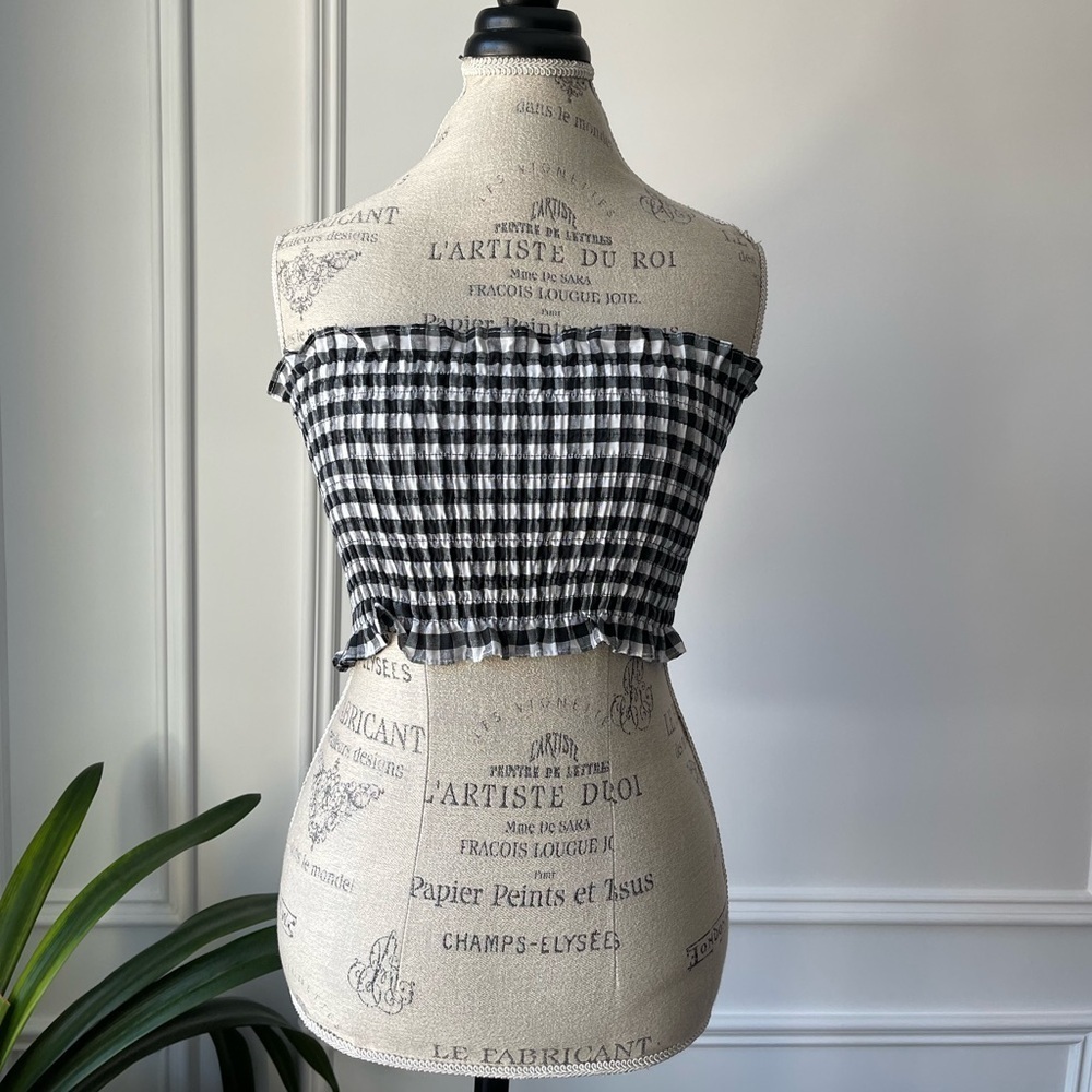 4/$20 π§‘ Black and white gingham tube top